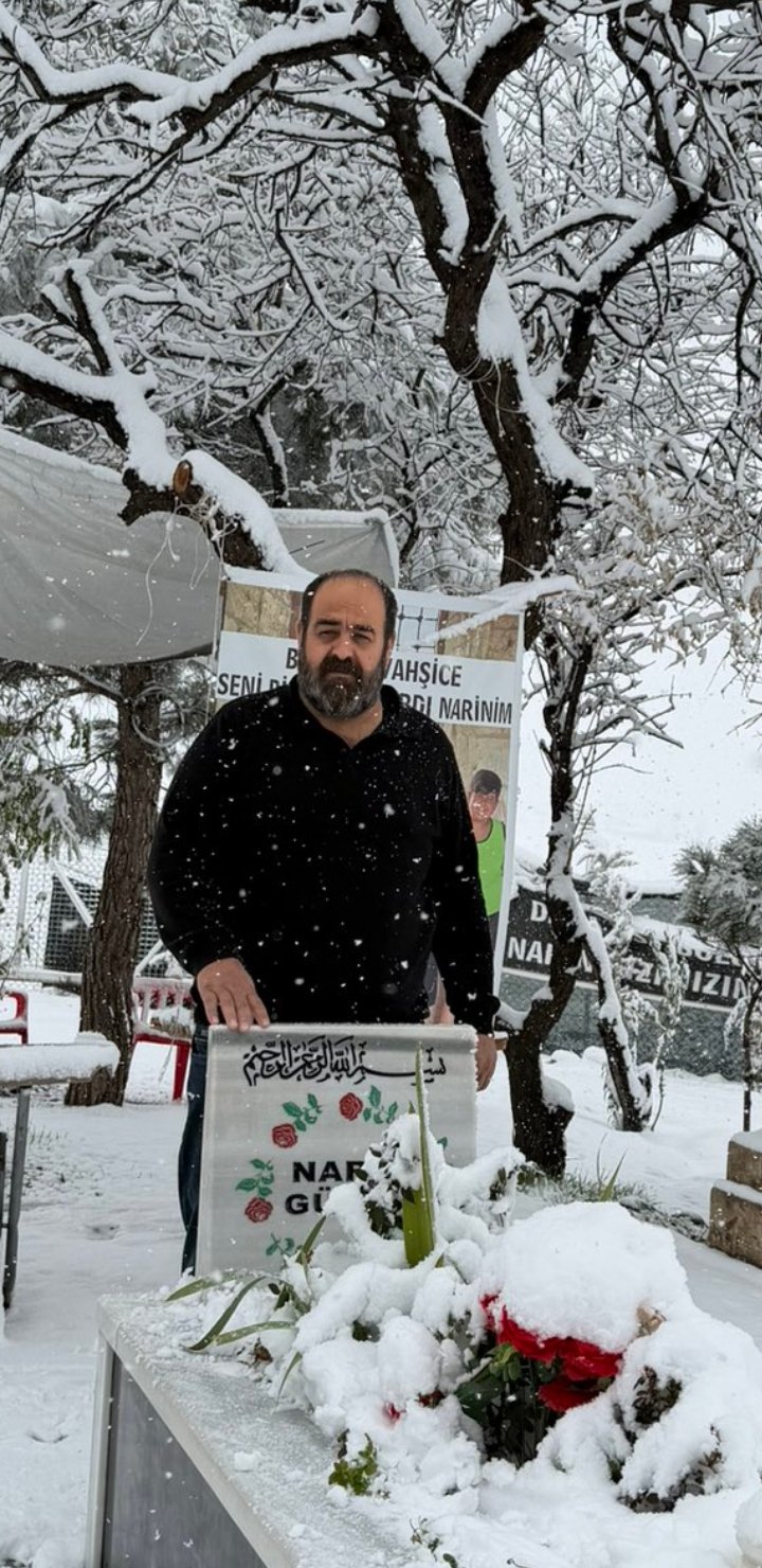Father Arif Güran at Narin's grave